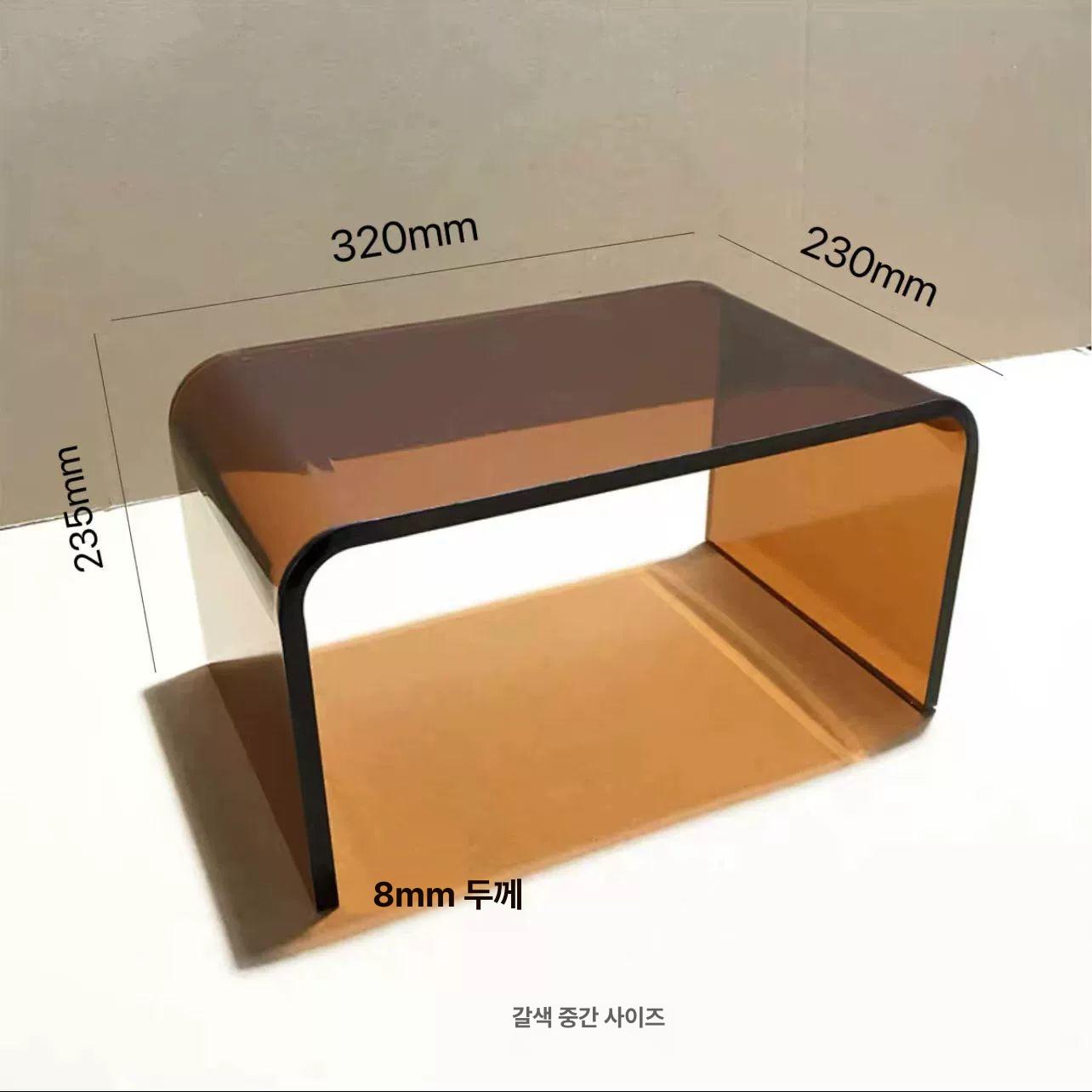 투명 아크릴 스툴 북카페 간이의자 매장 화장대 현관 투명 소형 305x195x220mm - 상세 이미지 4