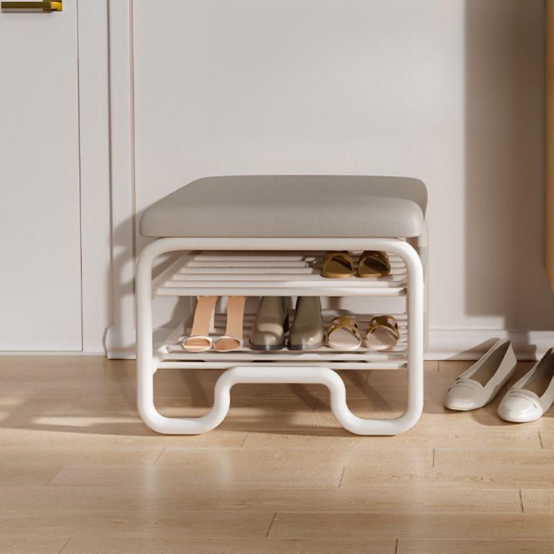 미니 슈벤치 현관 입구 신발장 낮은 벤치 신발정리대 40cm 화이트 가죽