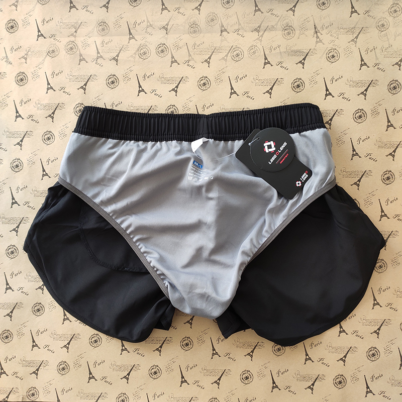 이너웨어 기능성 반바지 반바지일체형 운동복 속바지 츄리닝바지 블랙+그레이 프린트 XXXL - 상세 이미지 3