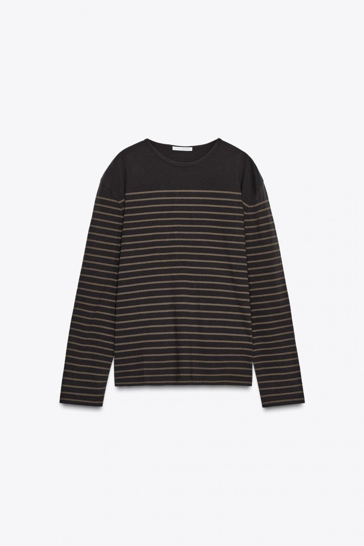 자라 스트라이프 레귤러핏 라운드넥 긴팔 티셔츠 4424/725 STRIPES - 메인 이미지