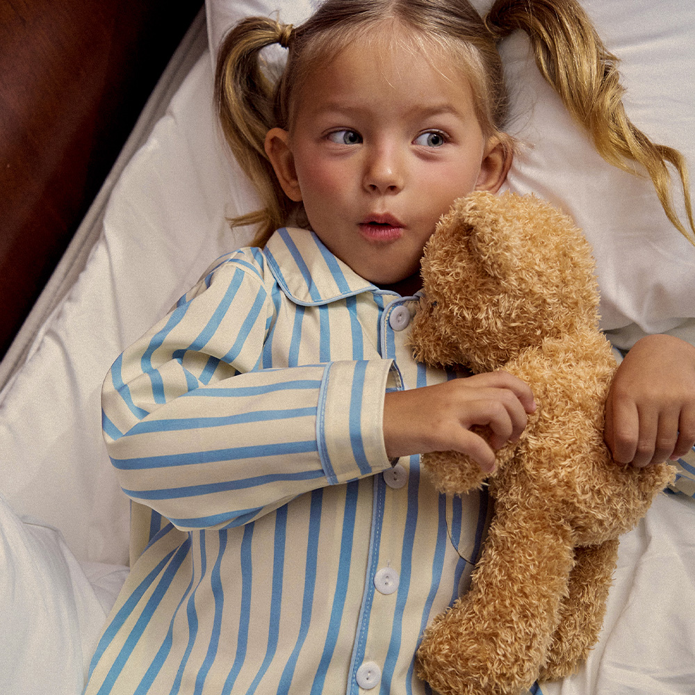 [도씨] 실크핏 퓨어 긴팔 키즈 잠옷 세트