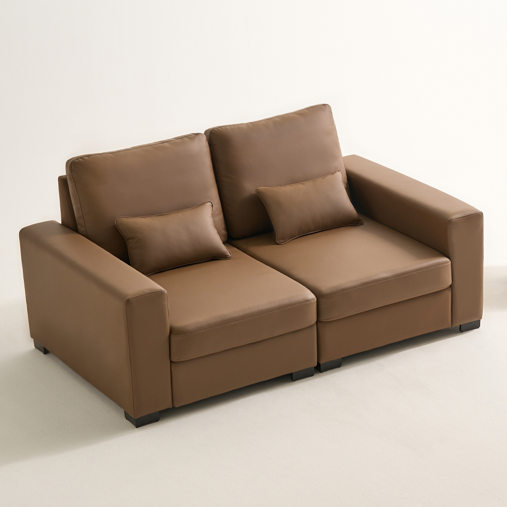 모디온 3인용 쇼파 우형 스윙 가죽쇼파 소파베드