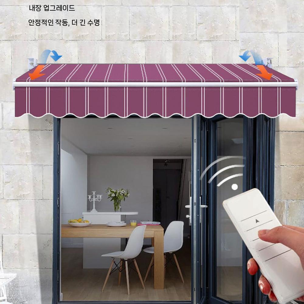 어닝 천막 그늘막 파고라 차양막 테라스 접이식 비막이 수동식 두꺼운 버전 + 고방수 Osbu( - 상세 이미지 5