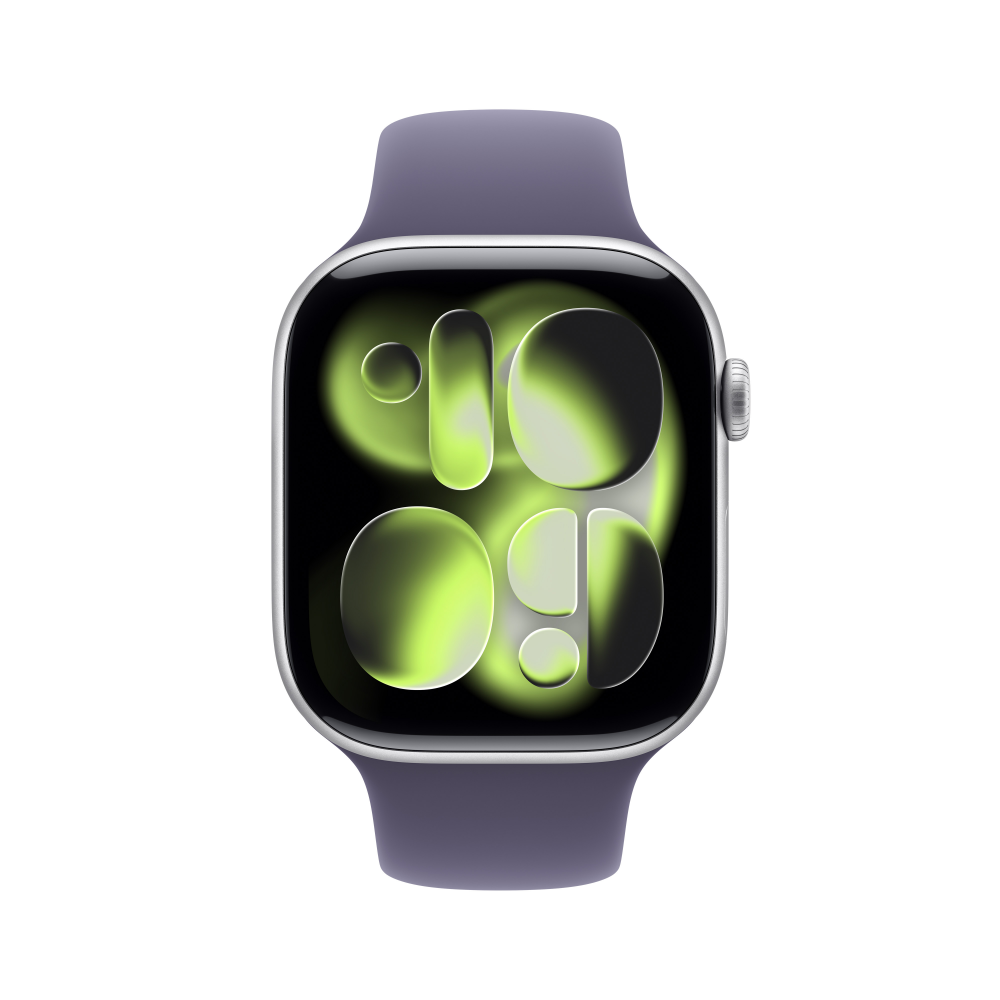 애플워치 11 GPS 실버 알루미늄, 46mm, 퍼플 포그 스포츠밴드 M/L - 상세 이미지 2