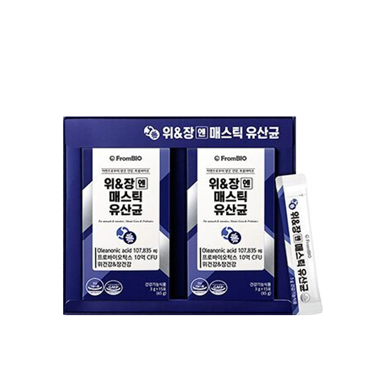 프롬바이오 위&장엔 매스틱 유산균 15포 위엔장 위앤장 위앤장앤 위엔장엔 15포, 2개