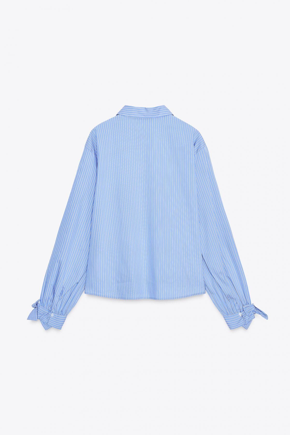 자라 테크니컬 스트라이프 타이 포플린 셔츠 7969/229 BLUE/WHITE 이미지 7