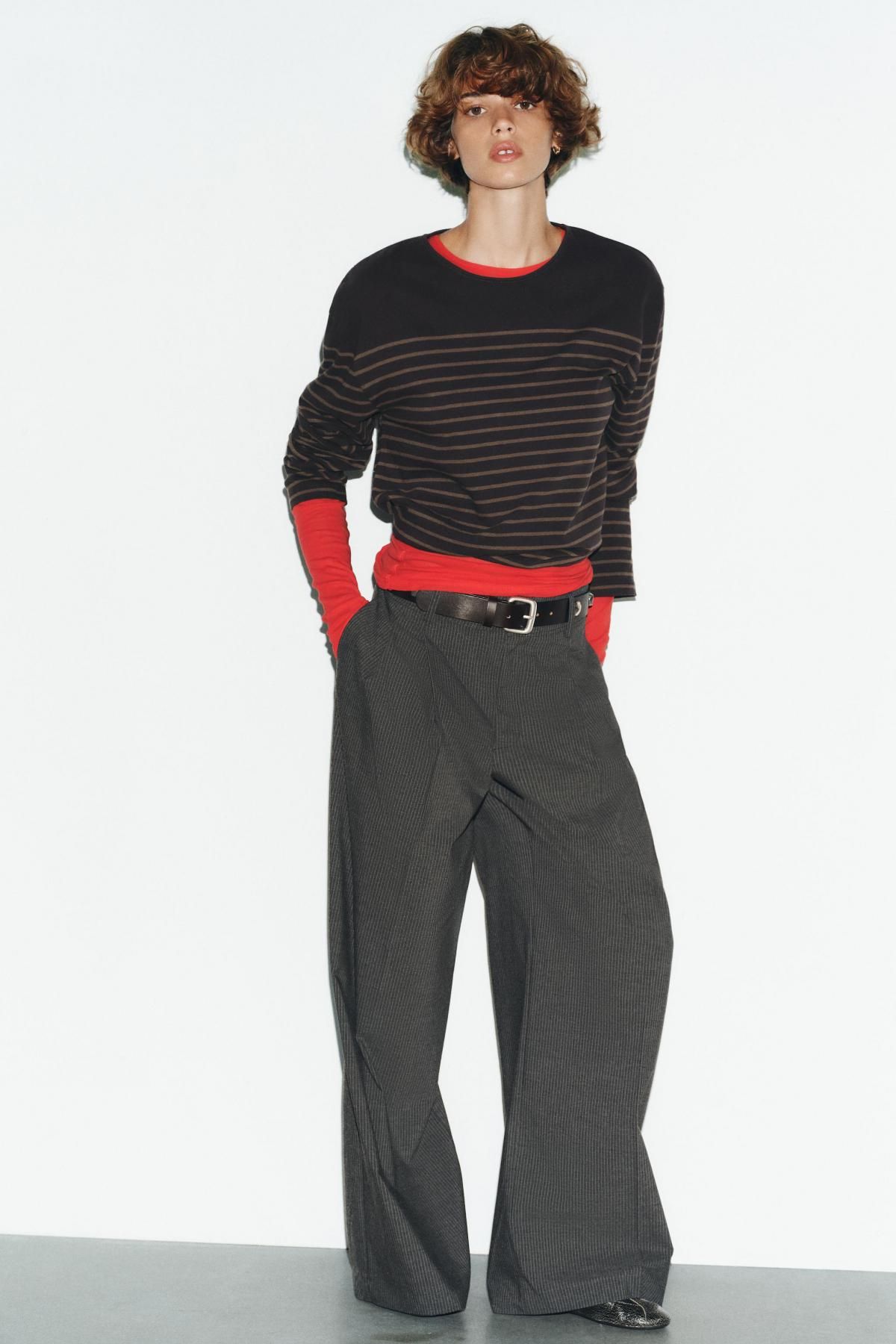 자라 와이드핏 테크니컬 플리츠 팬츠 4391/517 DARK GREY - 상세 이미지 2