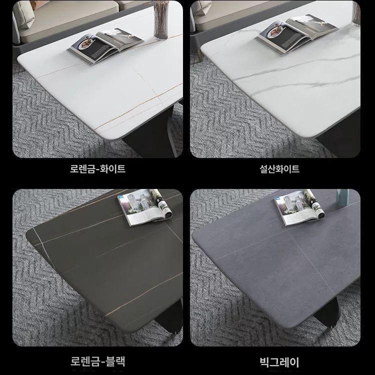 석판 리프트 거실 테이블 높이조절 모던 인테리어 식탁 120x70l 글로시 스노우화이트 - 상세 이미지 5