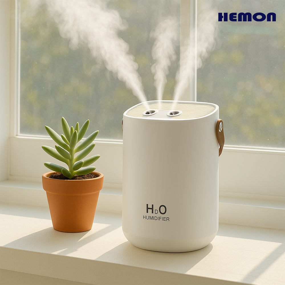 헤몬 미니 가습기 휴대용 탁상용 책상 무드등 가습기 1L