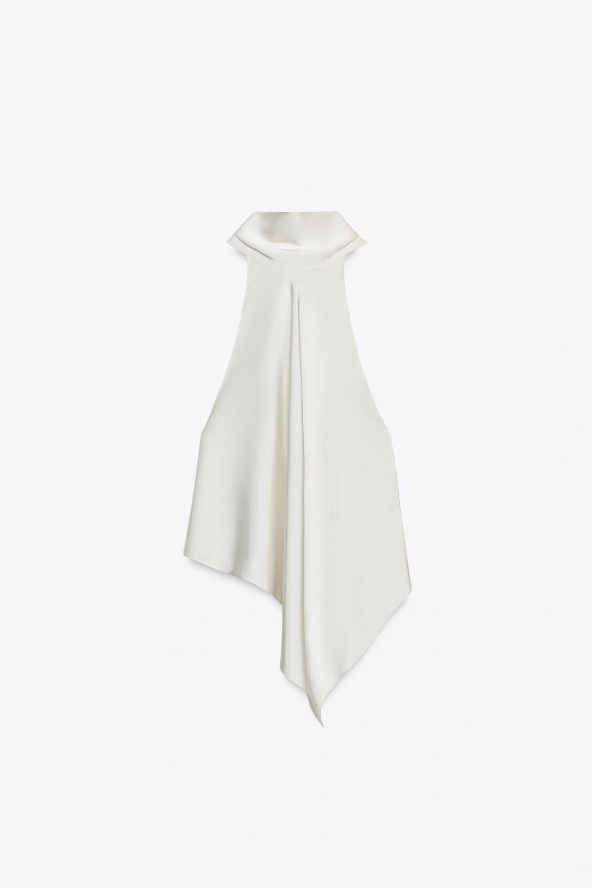 자라 새틴 홀터넥 슬리브리스 탑 4772/137 OYSTER-WHITE - 메인 이미지