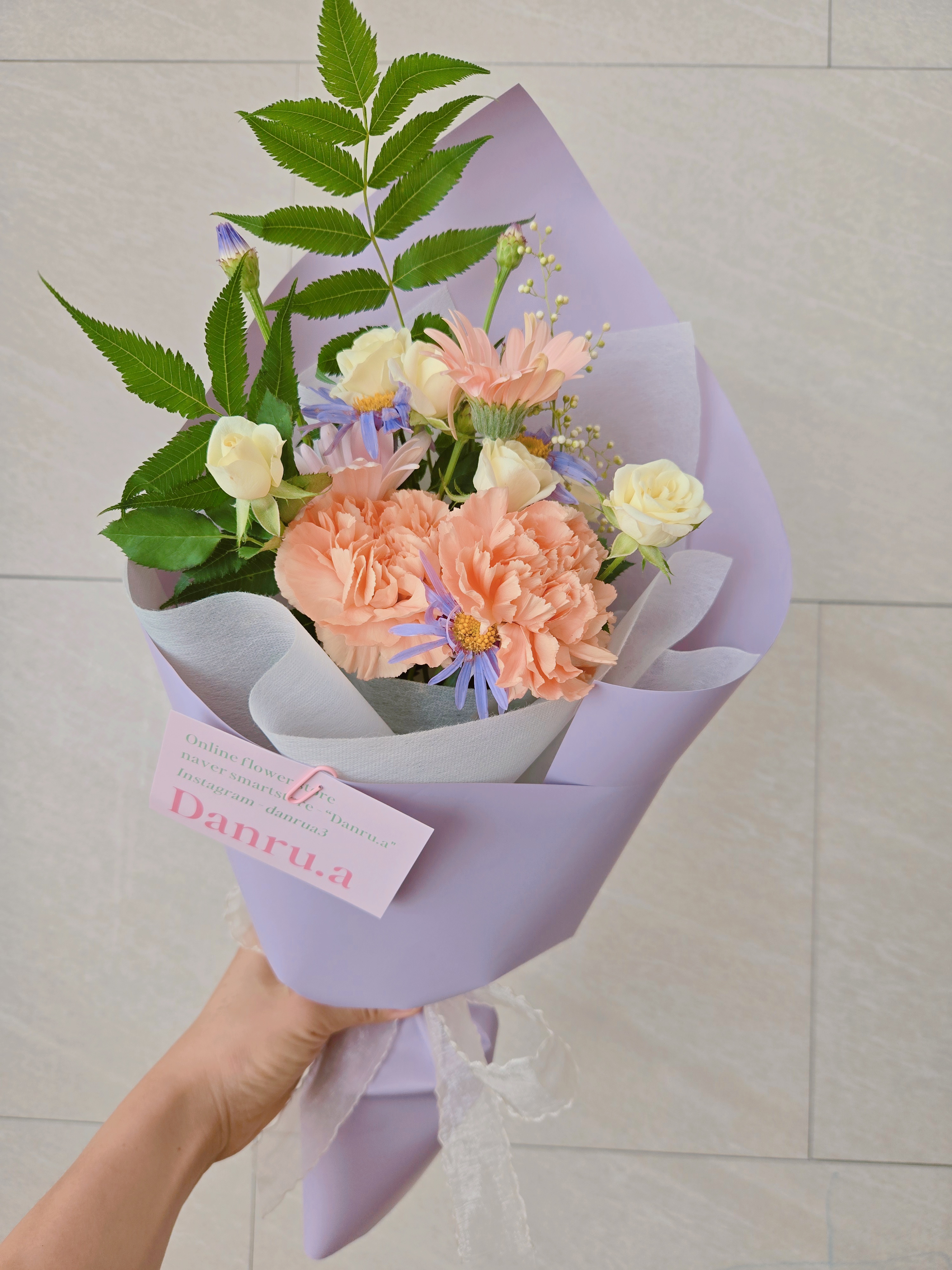 단루아 꽃다발 소형사이즈 중형사이즈 생화농장 꽃배달싼곳 꽃다발배달 - 상세 이미지 4