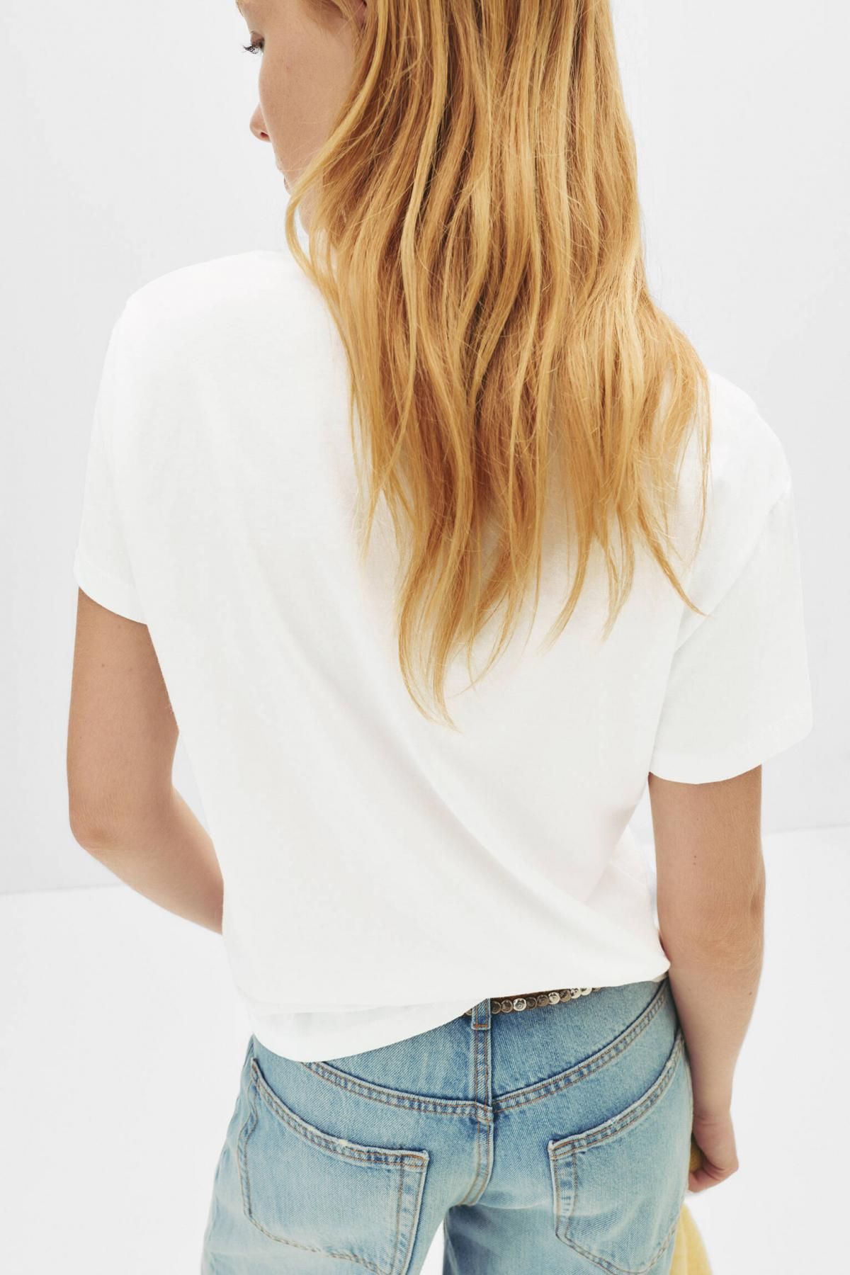 풀앤베어 코튼 레터링 크루넥 반팔 티셔츠 7153/308 ICE - 상세 이미지 3