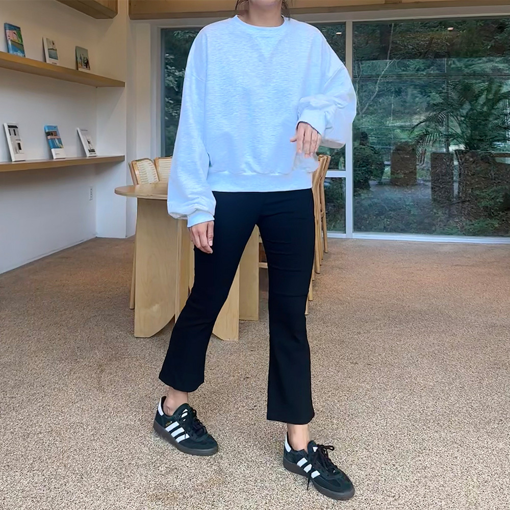 쫀쫀 부츠컷 키작녀바지 슬림 키작녀 슬랙스 블랙 스판바지 이미지 6