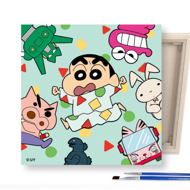 짱구 그림그리기 유화그리기 세트 DIY 25x25cm 짱구와 떡잎마을 방범대