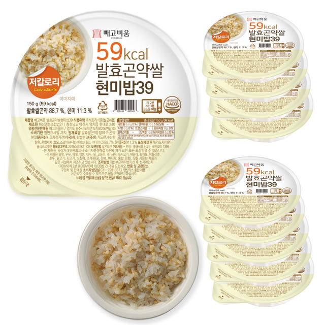 빼고비움 최저 칼로리 100g당 39kcal 발효곤약쌀현미밥39 150g