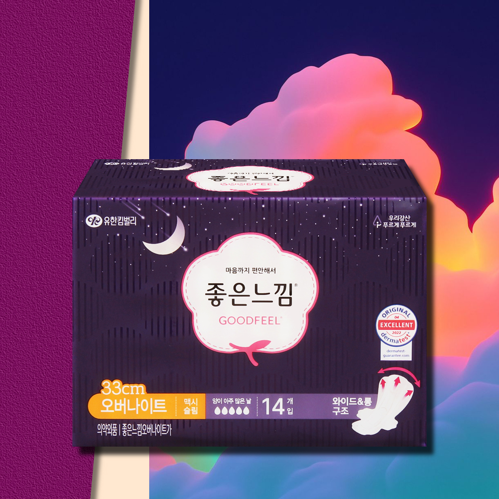 좋은느낌 오버나이트 맥시슬림 생리대 14매 1팩 - 메인 이미지