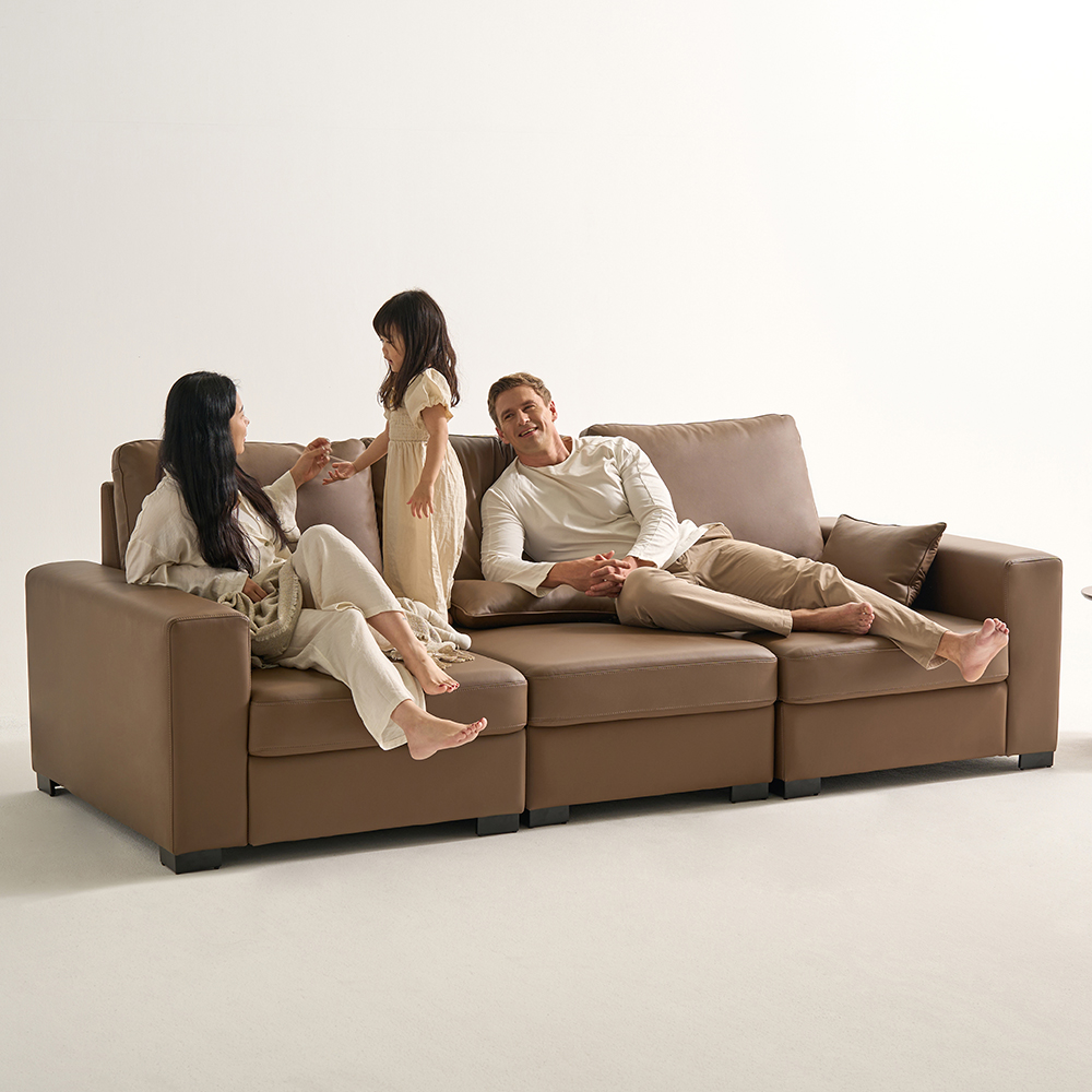 모디온 4인용 쇼파 스윙 가죽쇼파 쇼파베드