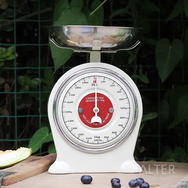 빈티지 저울 주방 베이킹 계량저울 엔티크 레드 25cm 높이 이미지 6