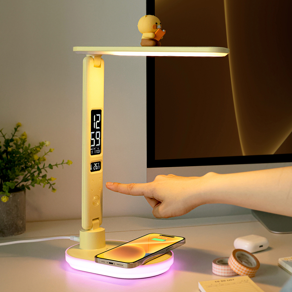 카카오프렌즈 춘식이 무선 충전 LED 스탠드 시계 알람 KWDS300 제품 이미지