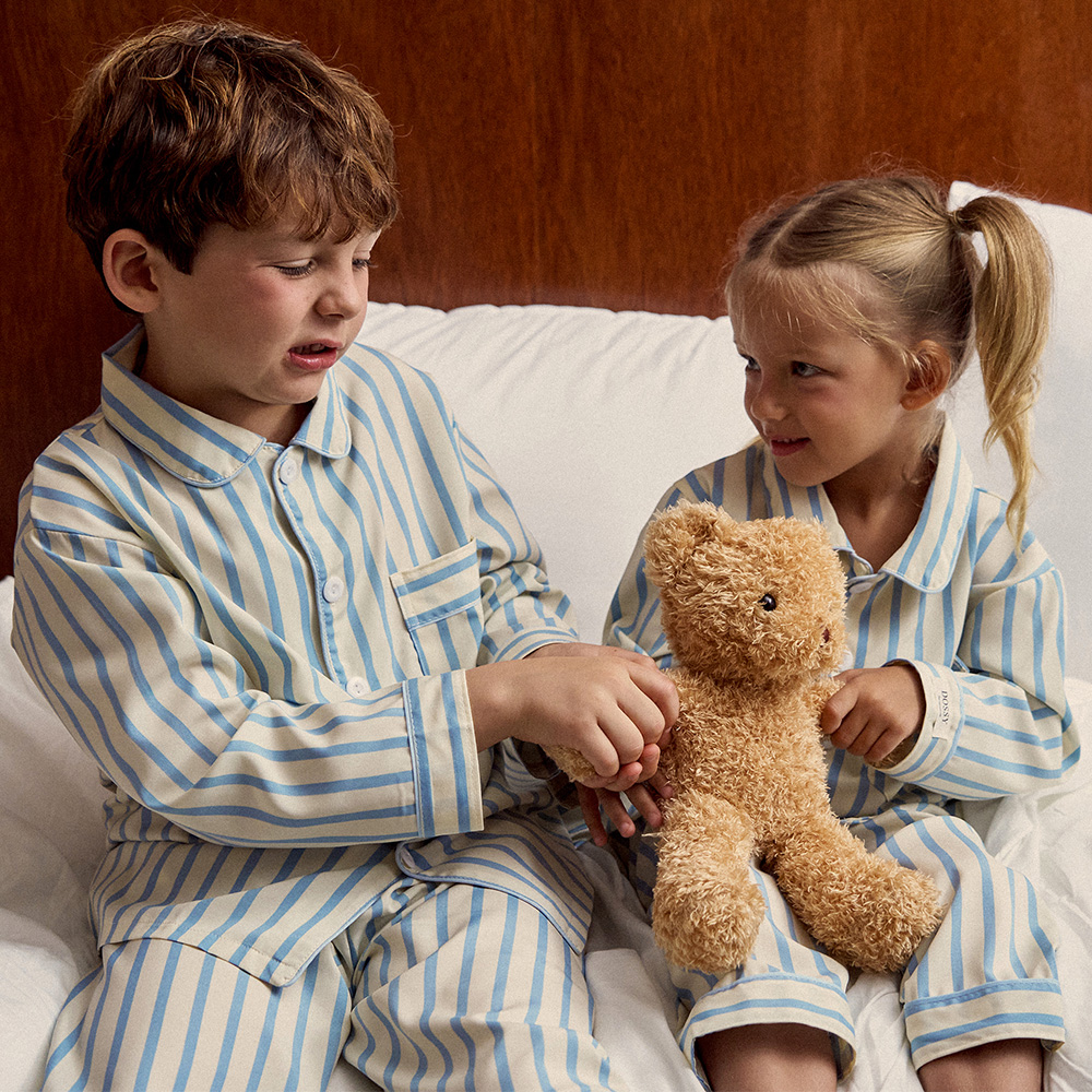 [도씨] 실크핏 퓨어 긴팔 키즈 잠옷 세트