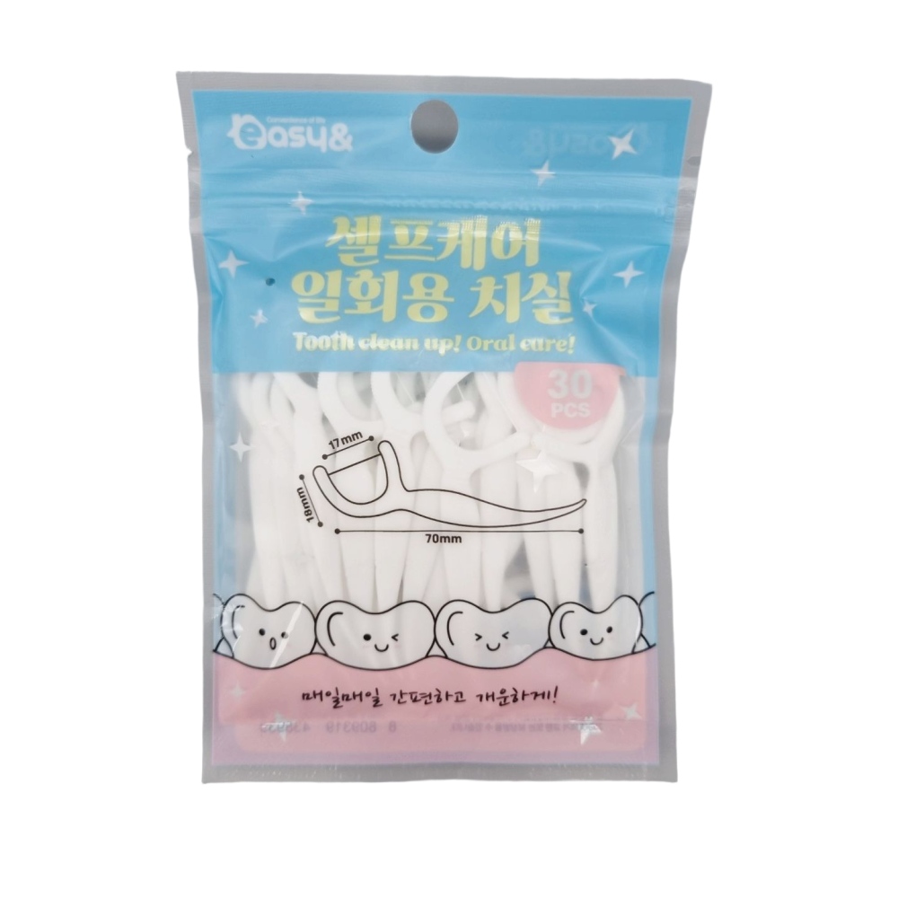 일회용 손잡이치실 어금니 치간치솔 30개입 - 상품 이미지