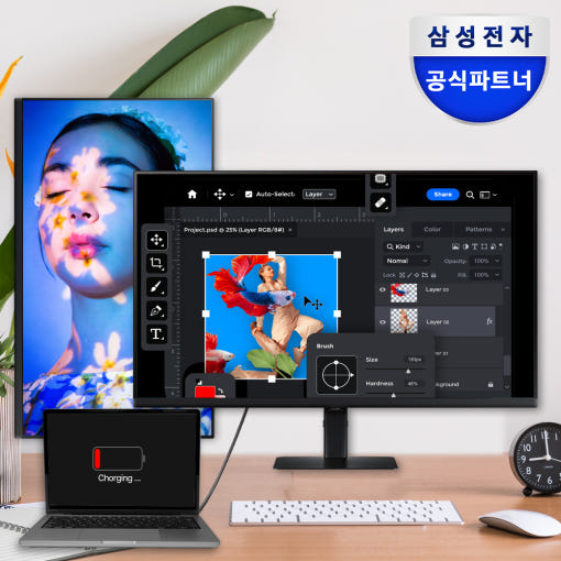 주연테크 V27UI-60M 모니터의 65W USB-C 포트 이미지
