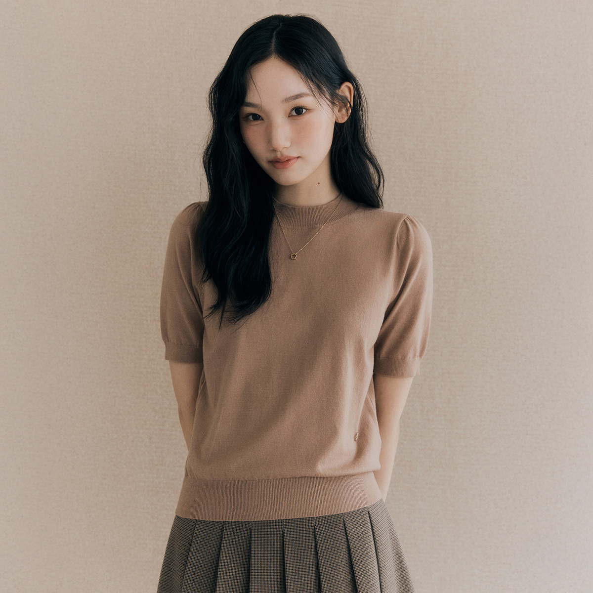 로엠 올데이 반하이넥 반팔 스웨터 RMKAF4TR03 - 상세 이미지 4