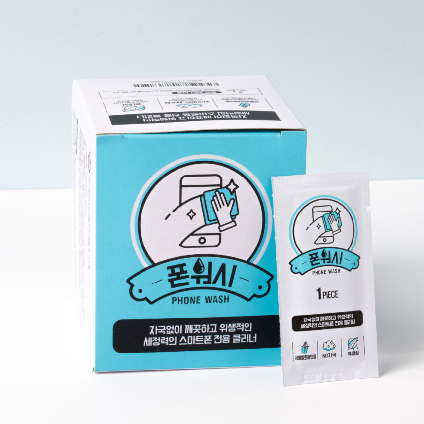 폰워시 스마트폰 클리너 알콜스왑 살균 소독 티슈 액정 세정제 100매 사진 2