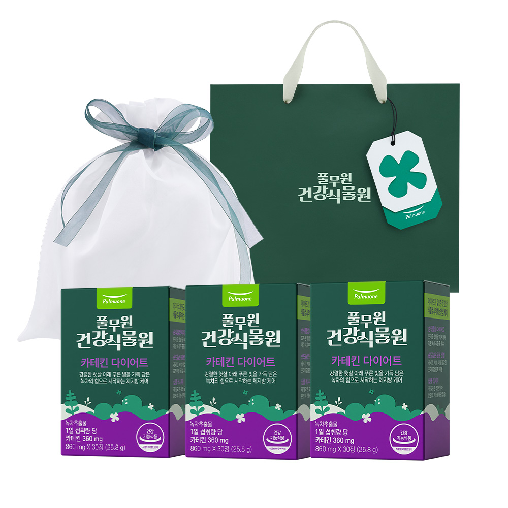 풀무원건강식물원 카테킨 다이어트 - 녹차추출물 체지방컷 트리플 기능성 30정, 3개