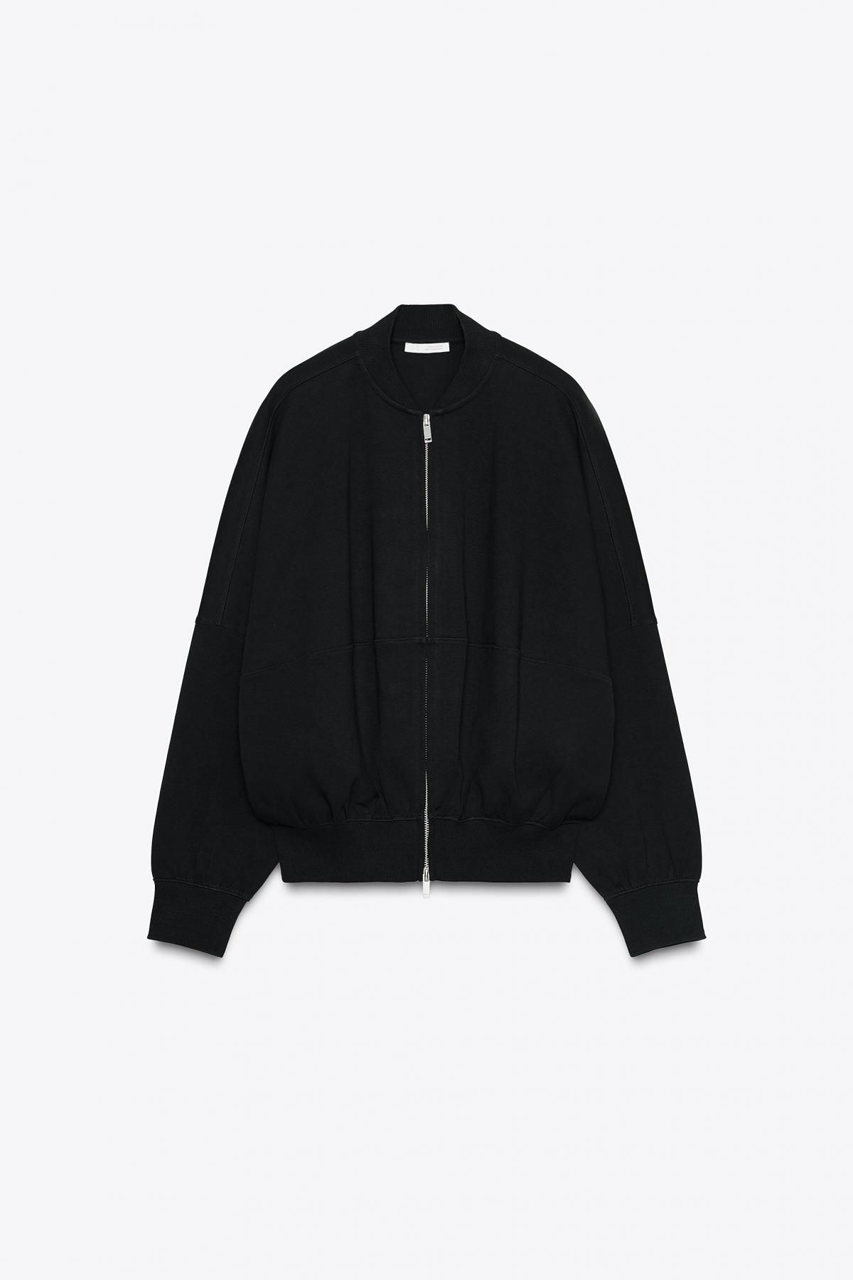 자라 테크니컬 스트레치 니트 블랙 집업 봄버 재킷 3641/850 BLACK - 메인 이미지