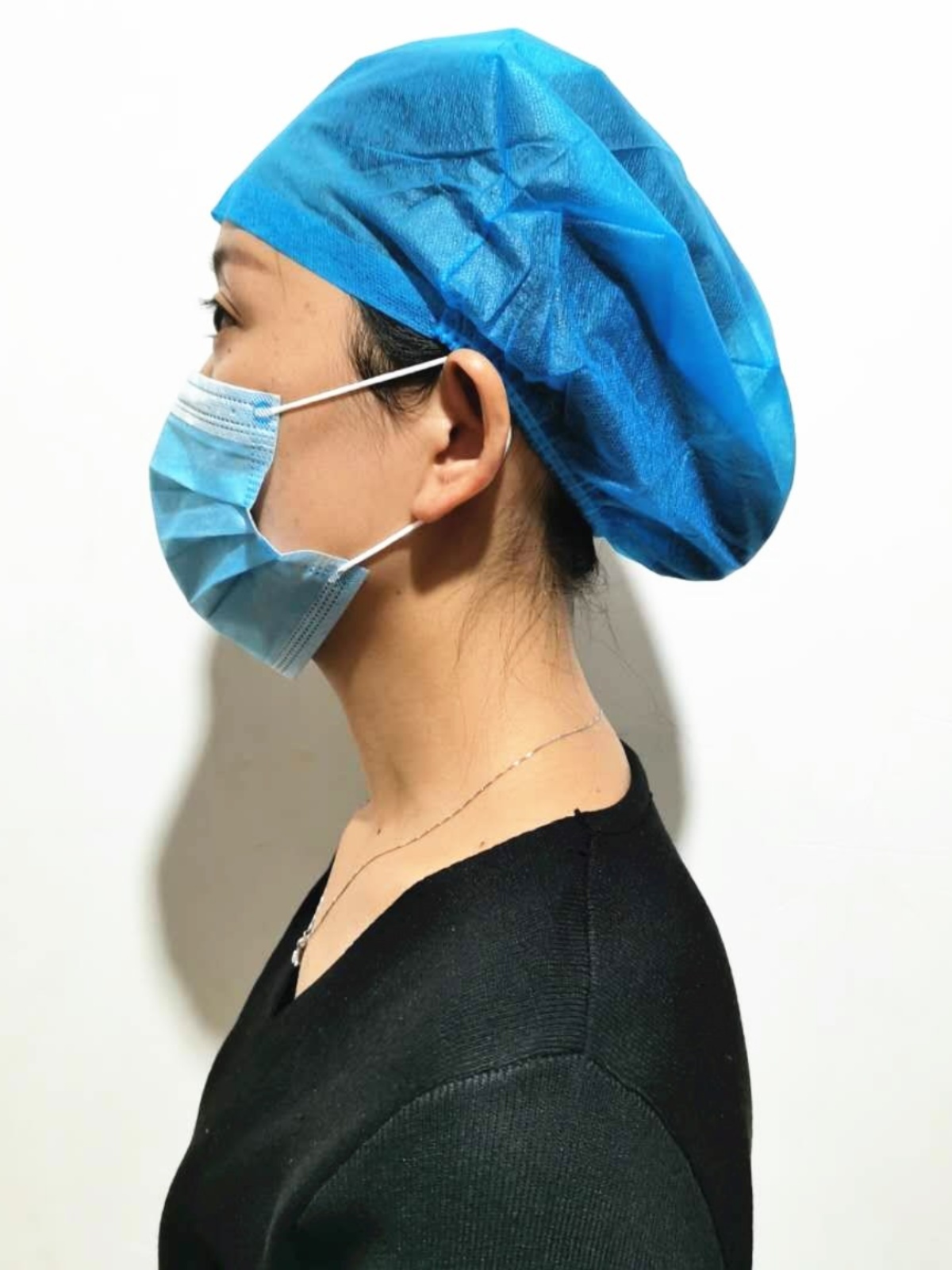 수술모자 위생모자 메쉬 간호사 캡 의료용 검사 치과 검진 치과용 병원 둥근 모자 100개입 5팩 - 상세 이미지 3