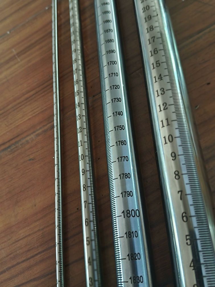 막대자 스테인레스 원통형 눈금자 측량 공업용자 측정 직경 10mm 알루미늄 합금 1m - 상세 이미지 2