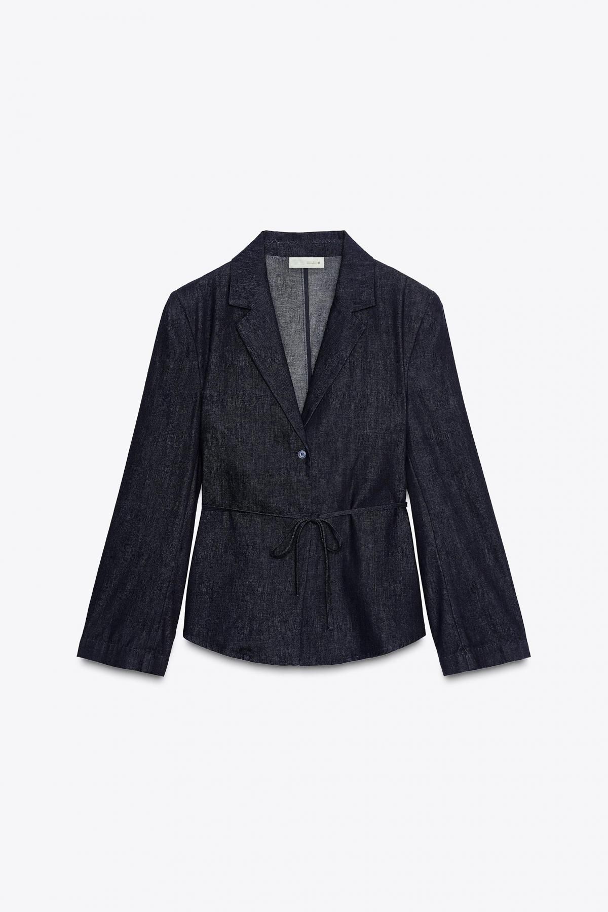 자라 데님 셔츠 스타일 벨트 테일러드 재킷 6929/273 DARK INDIGO - 메인 이미지