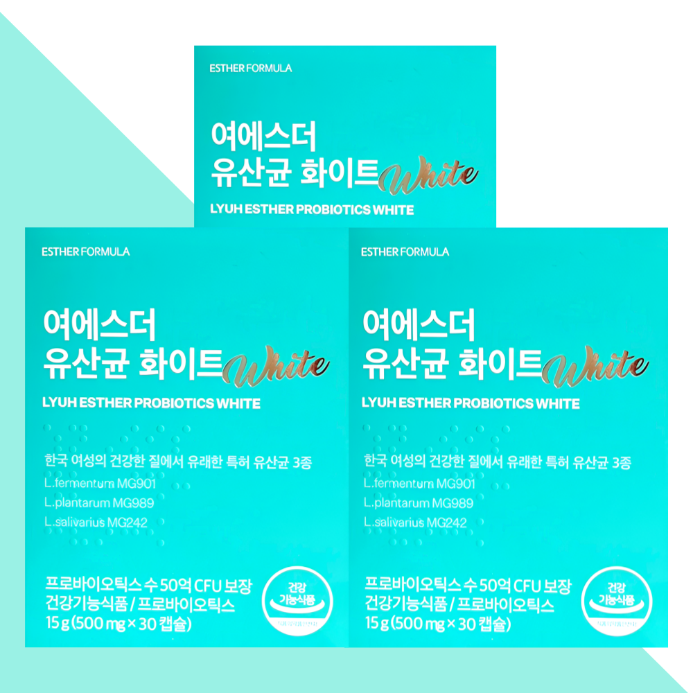 에스더포뮬러 유산균 화이트 질유산균 여에스터 30캡슐X3개 - 상품 이미지