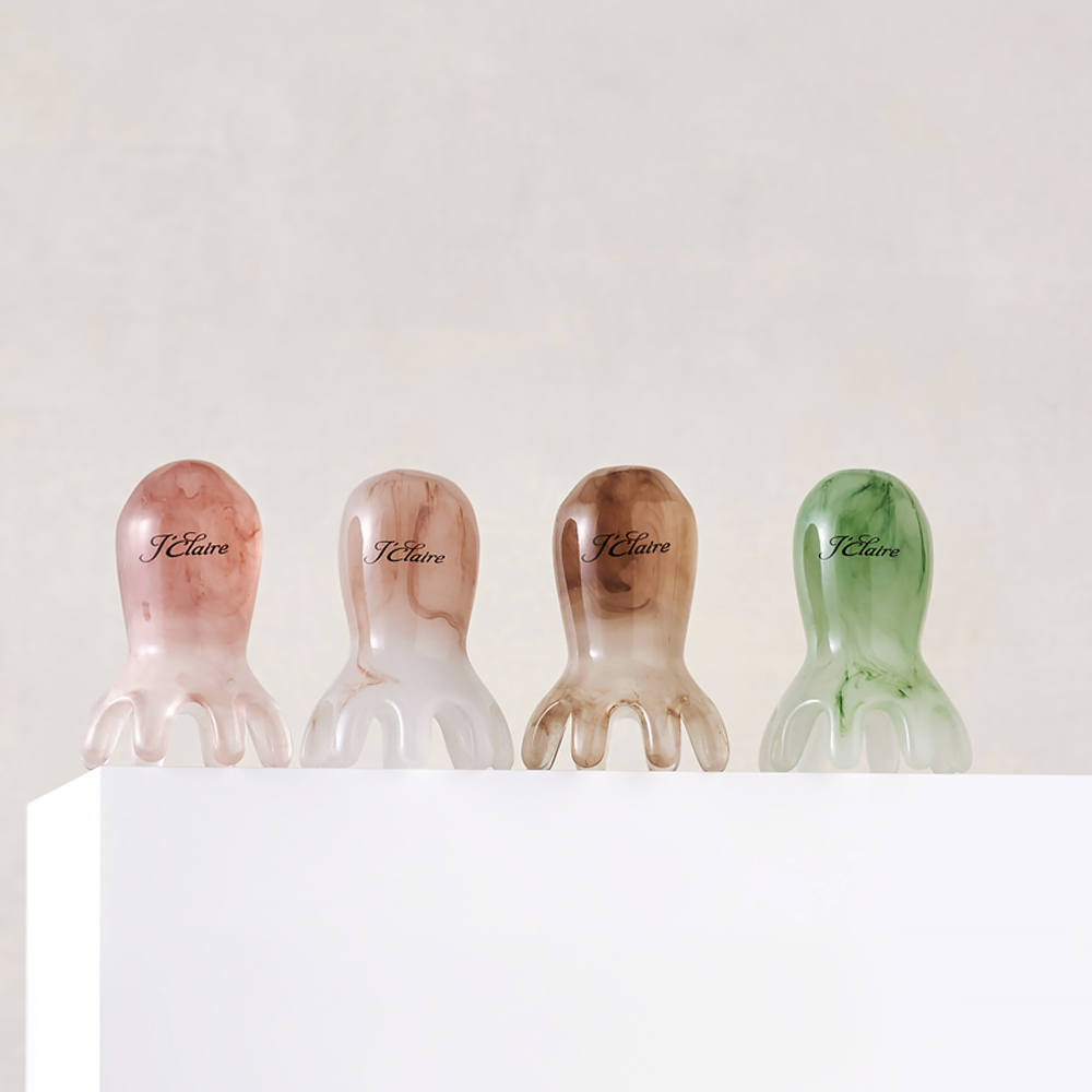 1+1 제이끌레르 문어 두피 괄사 마사지기 머리 지압 마사지 승모근 빗 림프 순환