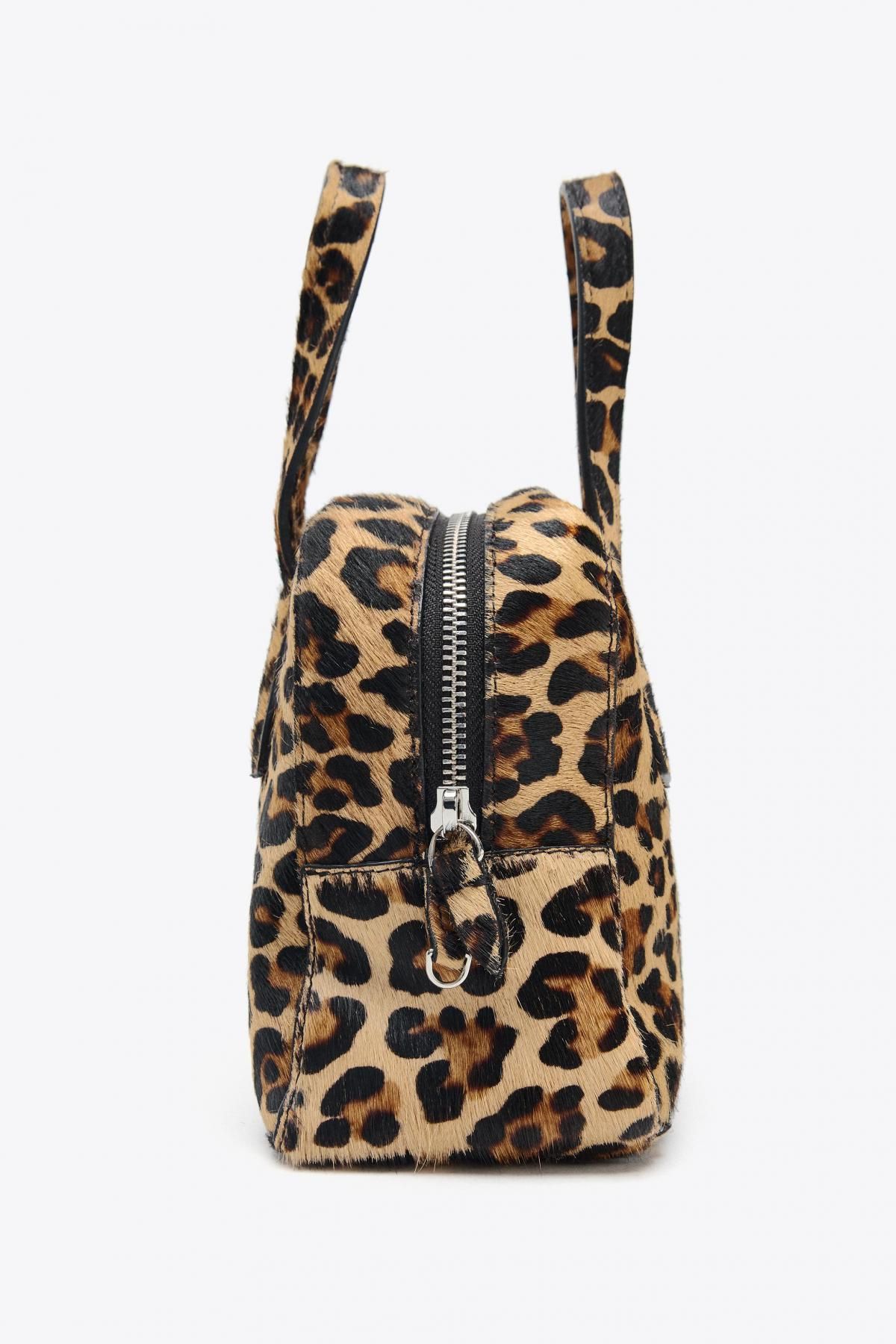 자라 애니멀 프린트 레더 미니 볼링백 6700/610 LEOPARD - 상세 이미지 4