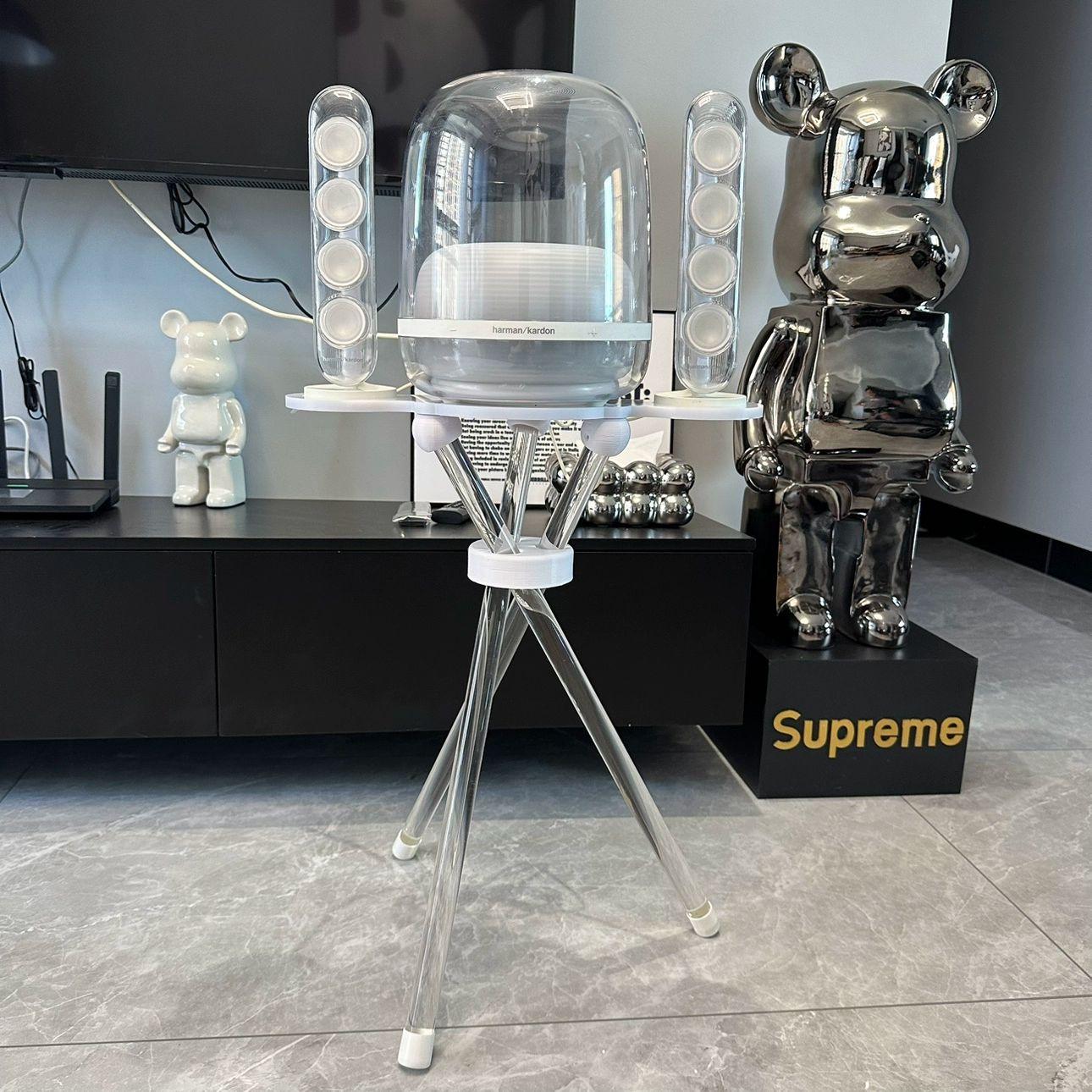 하만카돈 스피커 스탠드 크리스탈 거치대 지원 홀더 크리스탈 4세대 블랙 56cm - 상세 이미지 2