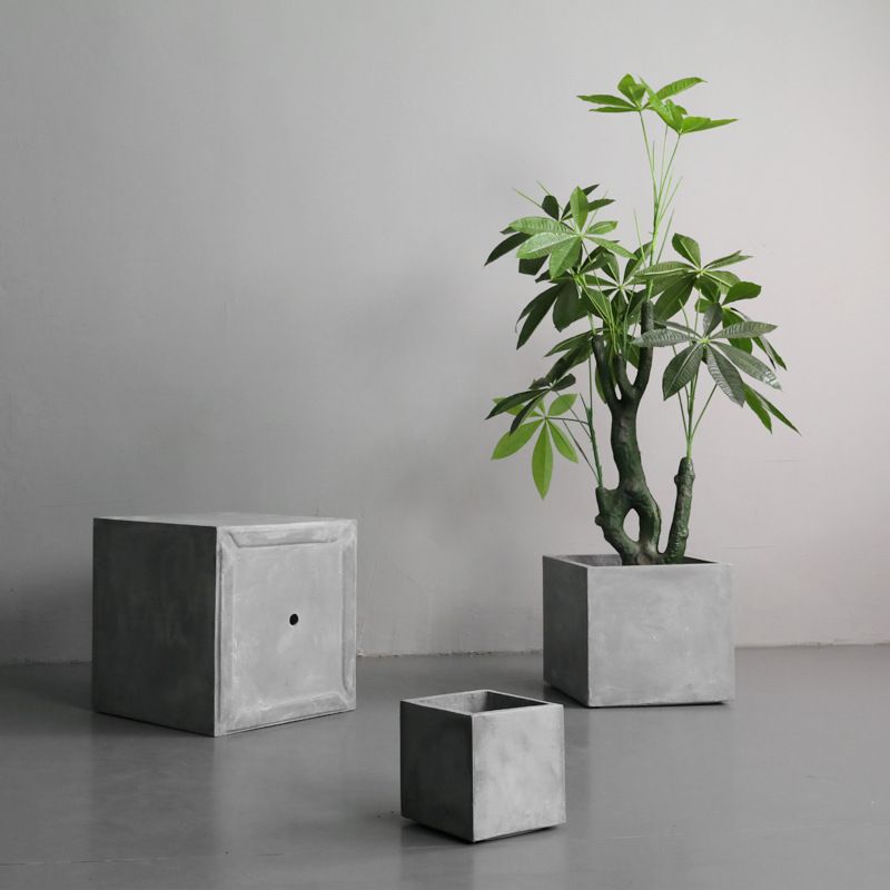 빈티지화분 대형 시멘트 플랜터 카페 테라스 가드닝 회색 정사각 22x22x22 - 메인 이미지