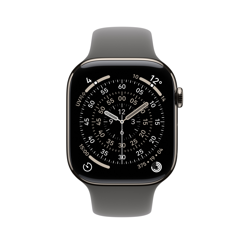애플워치 11 셀룰러 내추럴 티타늄, 42mm, 스톤 그레이 스포츠밴드 M/L - 상세 이미지 2