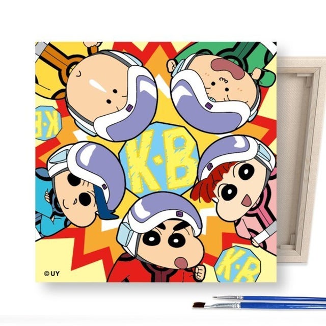 짱구 그림그리기 유화그리기 세트 DIY 25x25cm 짱구와 떡잎마을 방범대