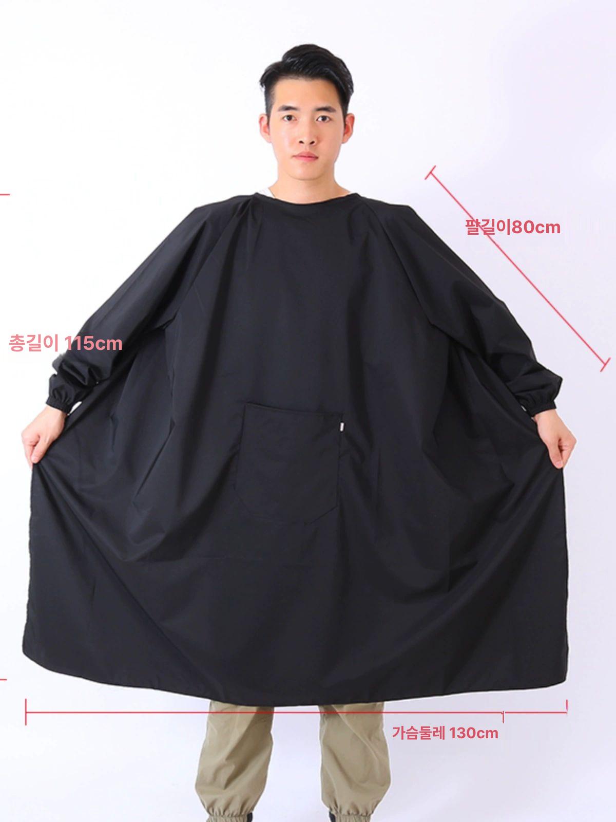 남녀 애견 앞치마 미용가운 방수 에이프런 목공 공방 주방 남자 꽃집 방수앞치마 블랙 소형75kg이하 - 상세 이미지 2