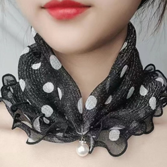 스카프 여성 여자 할머니 중년 심플 화려한 꽃무늬 플라워 쁘띠 예쁜 선물 고급 엄마 진주 - 상품 이미지