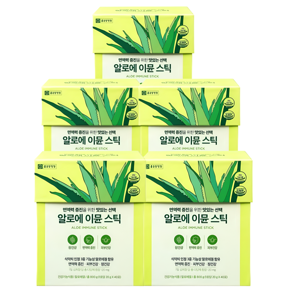 종근당건강 알로에 이뮨 베라 겔 스틱 40포X5개 - 메인 이미지