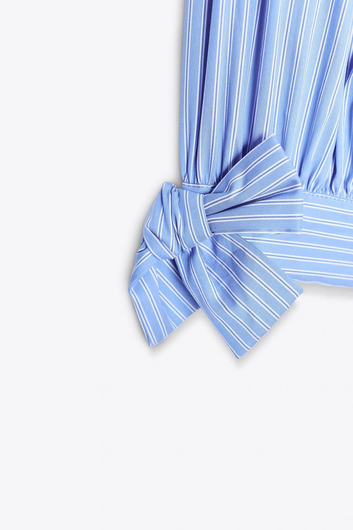 자라 테크니컬 스트라이프 타이 포플린 셔츠 7969/229 BLUE/WHITE 이미지 8