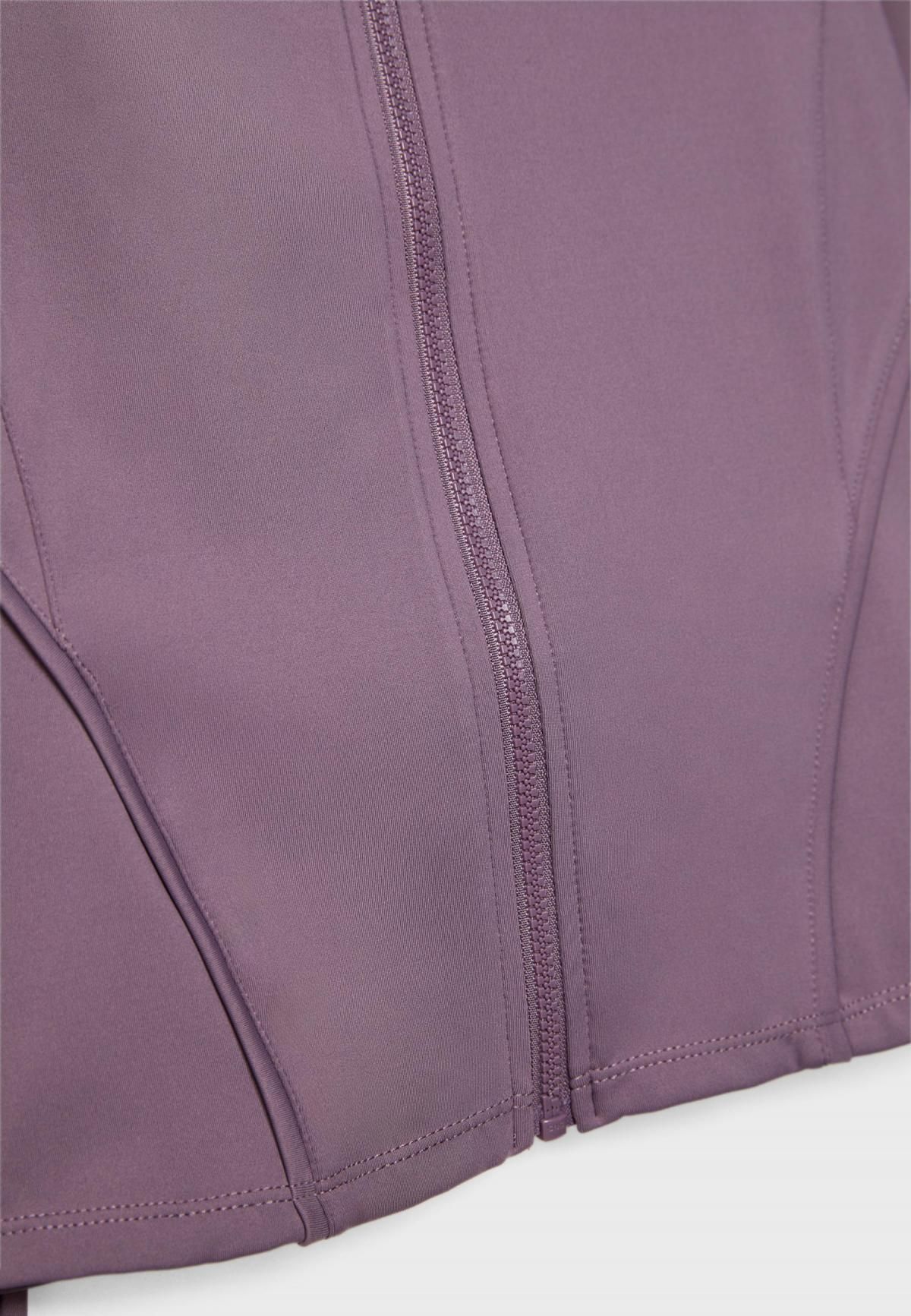 스트라디바리우스 테크니컬 하이넥 집업 슬림핏 크롭 재킷 8690/859 PURPLE - 상세 이미지 3