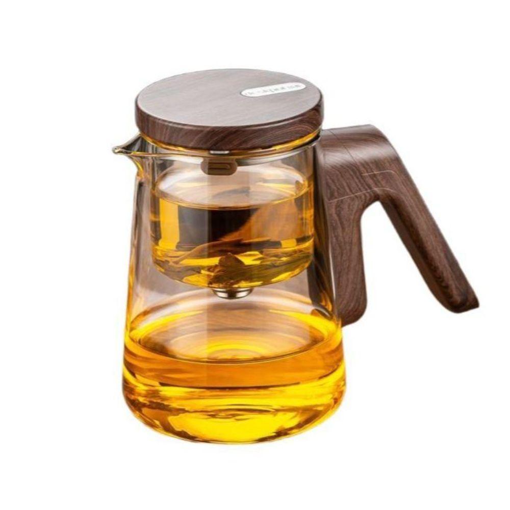 내열 다관 숙우 보이차 유리 티메이커 홍차 티팟 회전 자석 흡입컵 짧은 입 500ml - 상품 이미지