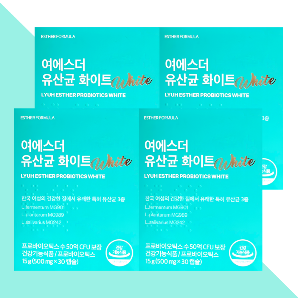 에스더포뮬러 유산균 화이트 질유산균 여에스터 30캡슐X4개 - 상품 이미지