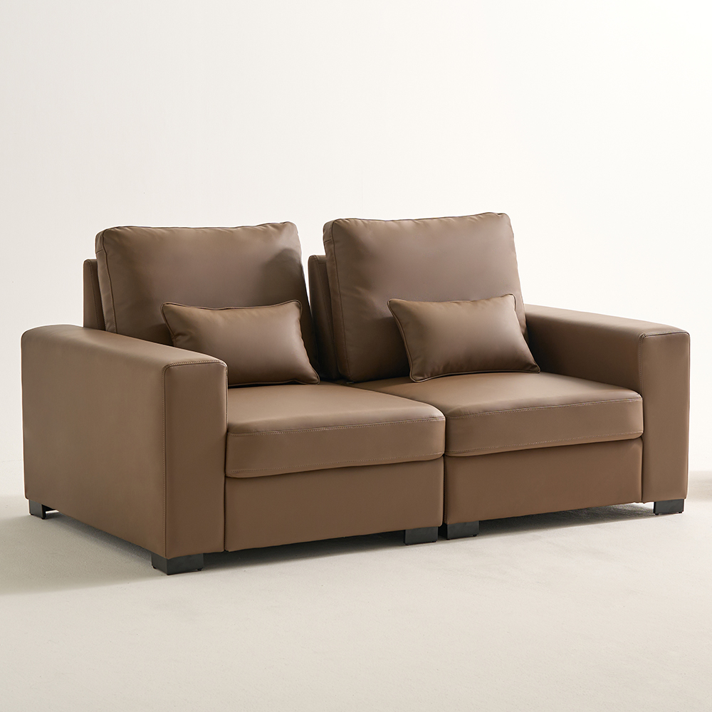 모디온 3인용 쇼파 우형 스윙 가죽쇼파 쇼파베드