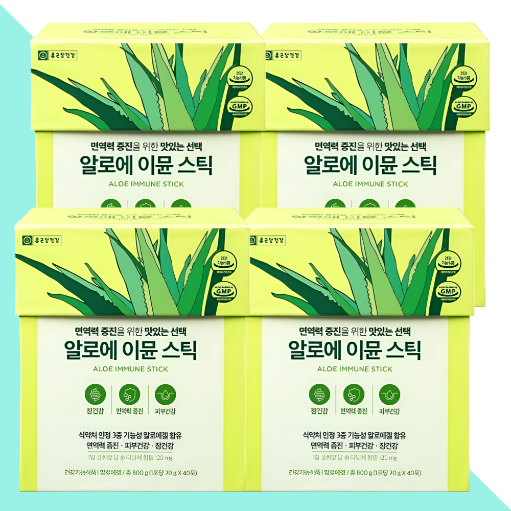 종근당 알로에 이뮨 스틱 벨라 겔 40포X4박스 - 메인 이미지