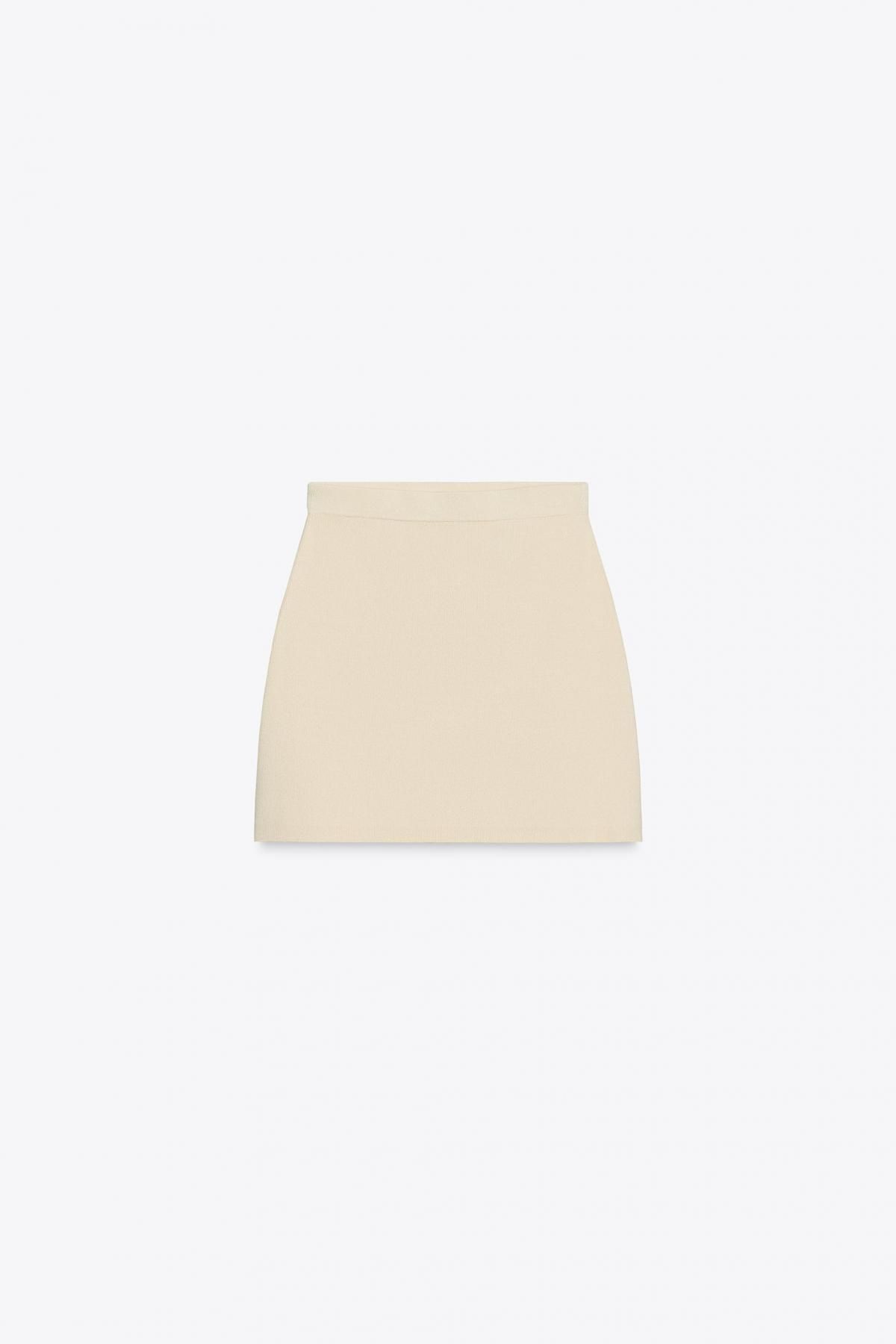 자라 하이웨이스트 니트 미니 스커트 5536/107 BEIGE - 메인 이미지